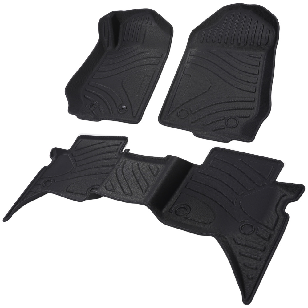 All Weather Floor Mats Set compatible for Ford Ranger PX PX2 PX3 Dual Cab 2011-2021