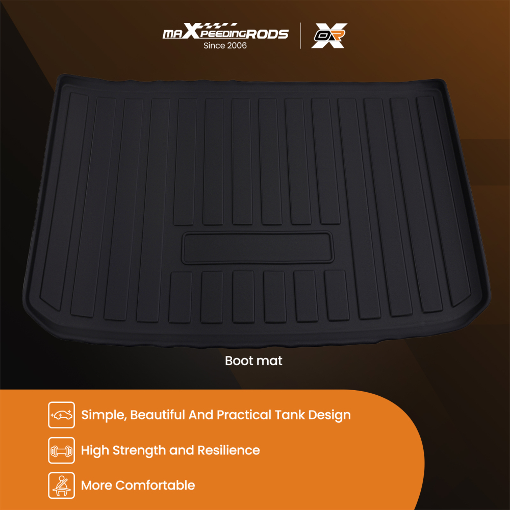 Black Boot Tray Liner compatible for Renault Clio 2012-2019 TPE Waterproof Carpet Mat