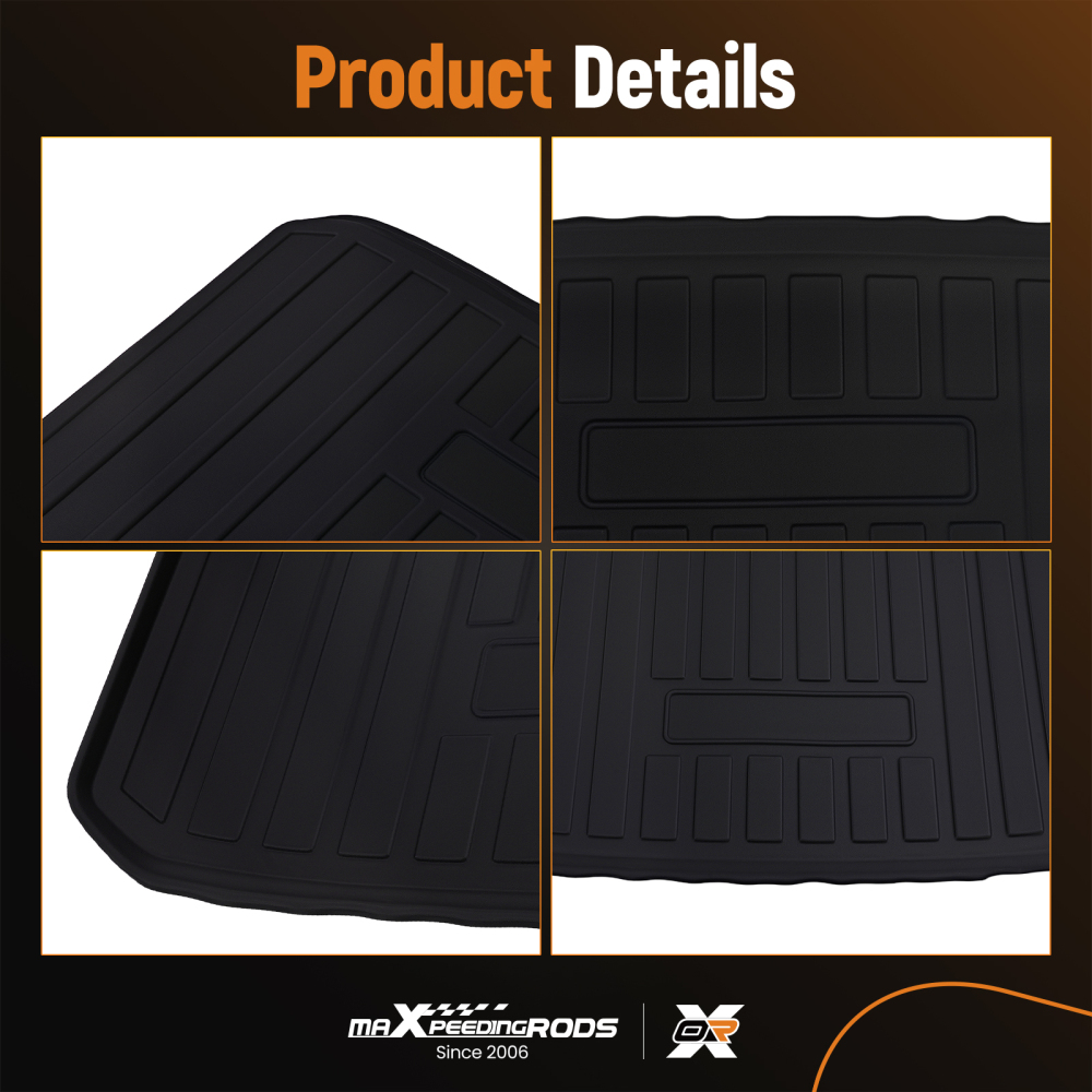 Black Boot Tray Liner compatible for Renault Clio 2012-2019 TPE Waterproof Carpet Mat