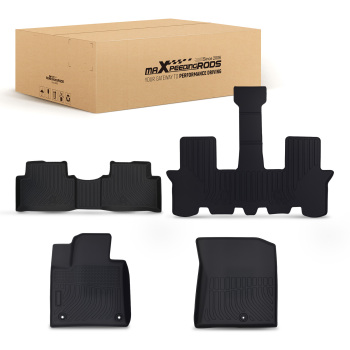 All-Weather Floor Mat Set compatible for Kia Sorento 7 compatible for Seat 2021-2024 Black TPE Car Mat