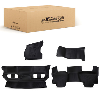 All-Weather Floor Mats compatible for Chevrolet Tahoe/Yukon 2015-2020 Black TPE Rubber