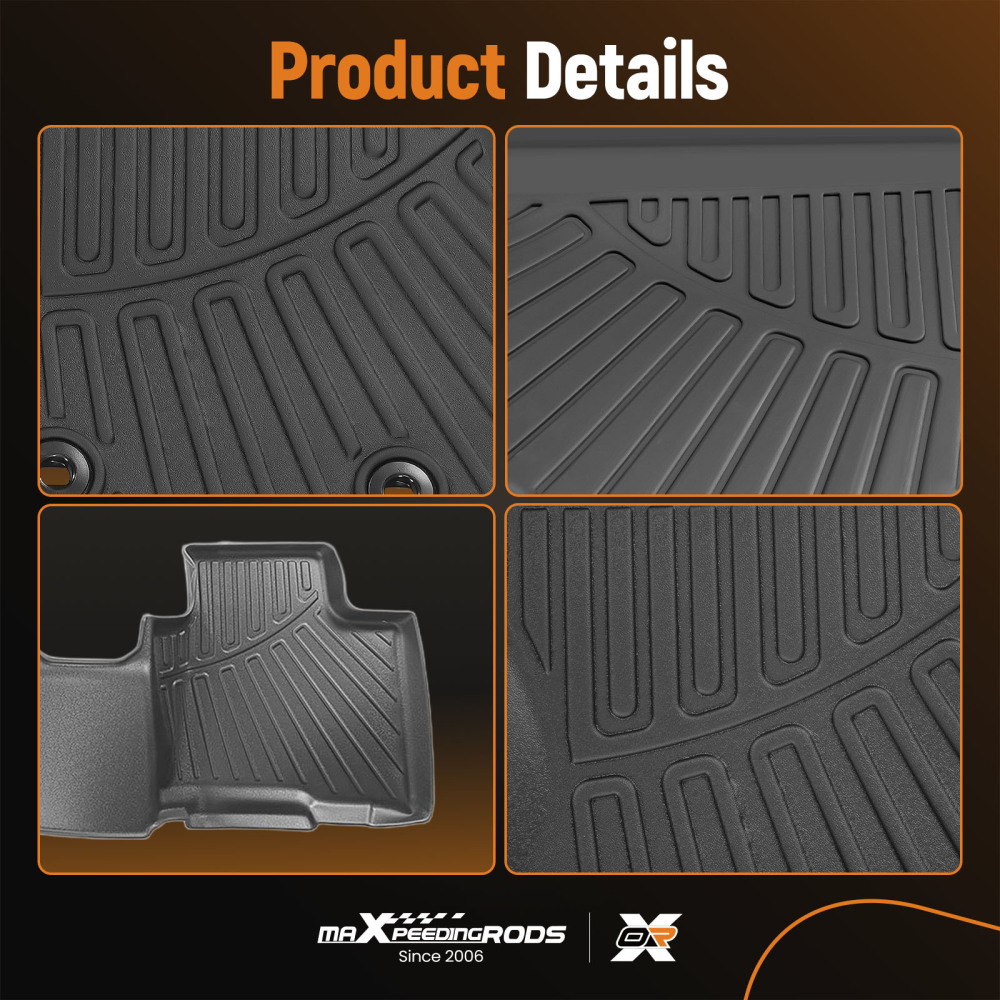 Car Floor Mats Liner compatible for Toyota Highlander 2020-2024 7 Seats Rubber TPE