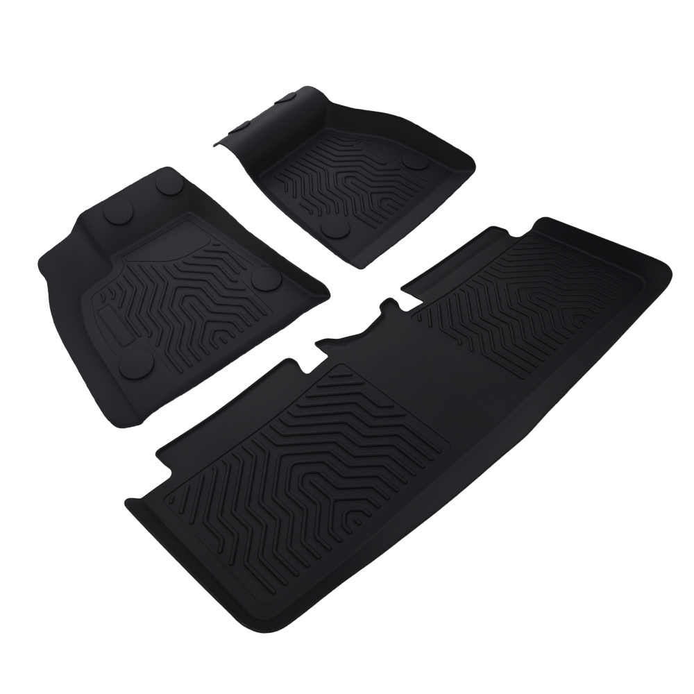 All-Weather Black Floor Mats Liner compatible for Tesla Model S 2015-2020 TPE Anti-Slip