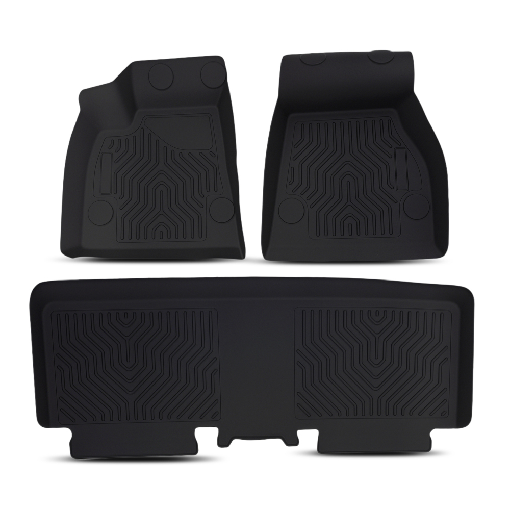 All-Weather Black Floor Mats Liner compatible for Tesla Model S 2015-2020 TPE Anti-Slip