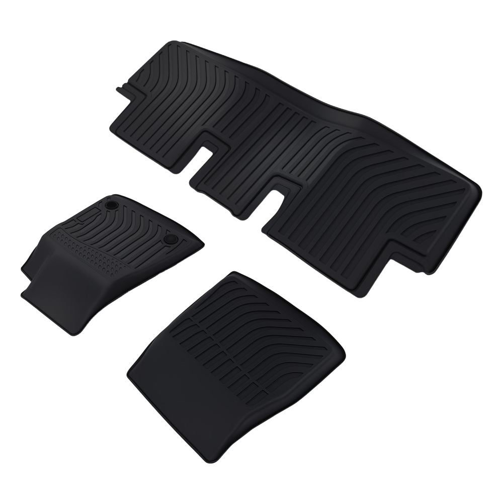 All-Weather Black Floor Mats compatible for Tesla 3 2017-2023 TPE Anti-Slip Waterproof