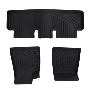 All-Weather Black Floor Mats compatible for Tesla 3 2017-2023 TPE Anti-Slip Waterproof