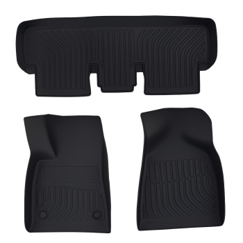 Black TPE Carpet Floor Mats compatible for Tesla Model 3 2024 2025 All Weather Car Mat