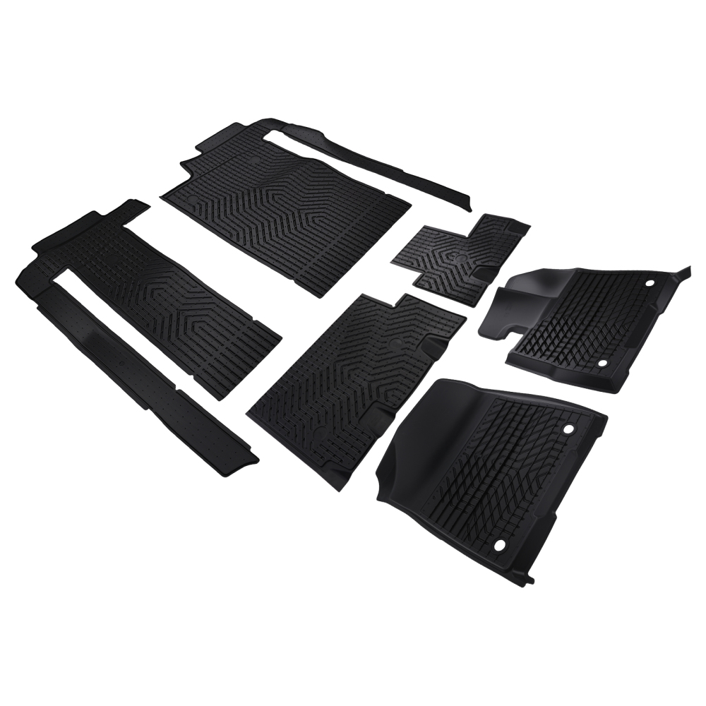 Black TPE Floor Mats compatible for Toyota Sienna 2021-2025 8 Seats All-Weather Waterproof