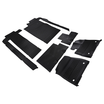 Black TPE Floor Mats compatible for Toyota Sienna 2021-2025 8 Seats All-Weather Waterproof