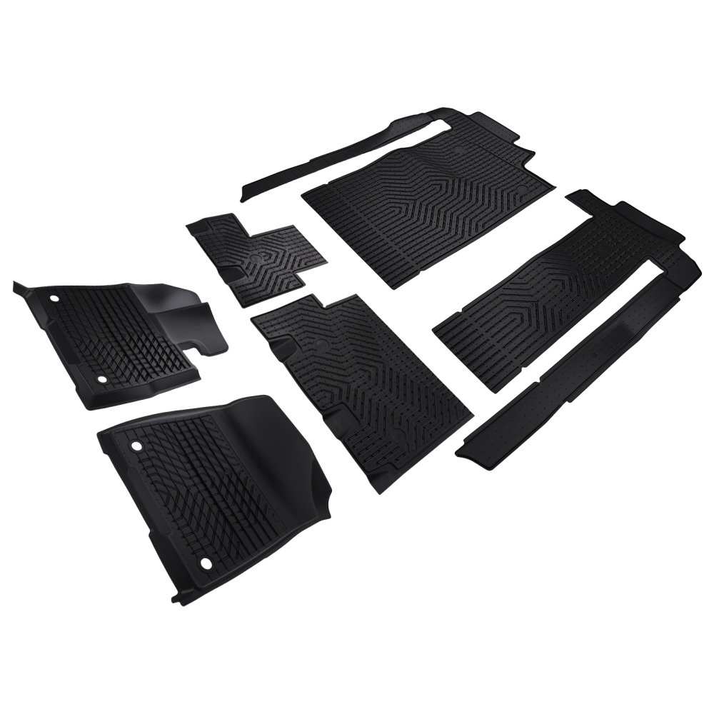 Black TPE Floor Mats compatible for Toyota Sienna 2021-2025 8 Seats All-Weather Waterproof