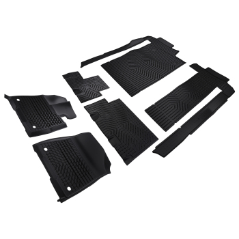 Black TPE Floor Mats compatible for Toyota Sienna 2021-2025 8 Seats All-Weather Waterproof