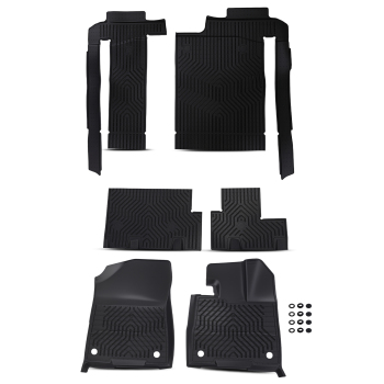 Black TPE Floor Mats compatible for Toyota Sienna 2021-2025 8 Seats All-Weather Waterproof