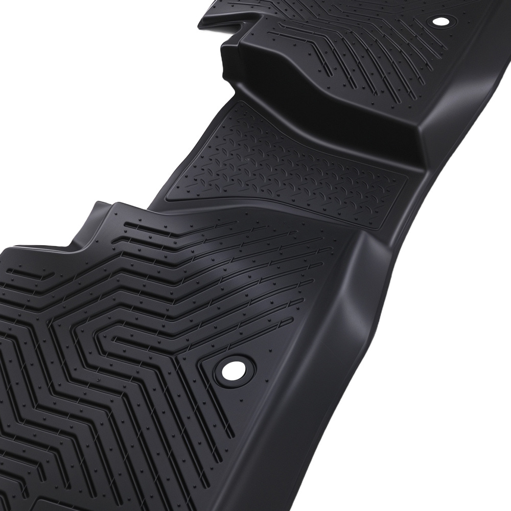 3D Floor Mats compatible for Toyota Tundra CrewMax 2014-2021 TPE Black Anti-Slip Car Mat