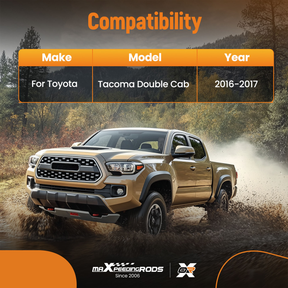 TPE Floor Mat Liners compatible for Toyota Tacoma Double Cab 16-2017 All Weather Waterproof