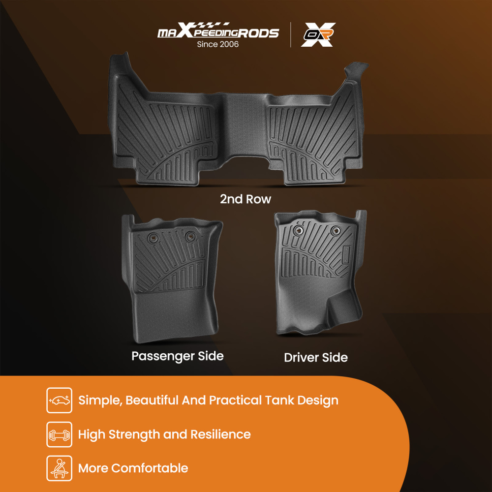 TPE Floor Mat Liners compatible for Toyota Tacoma Double Cab 16-2017 All Weather Waterproof