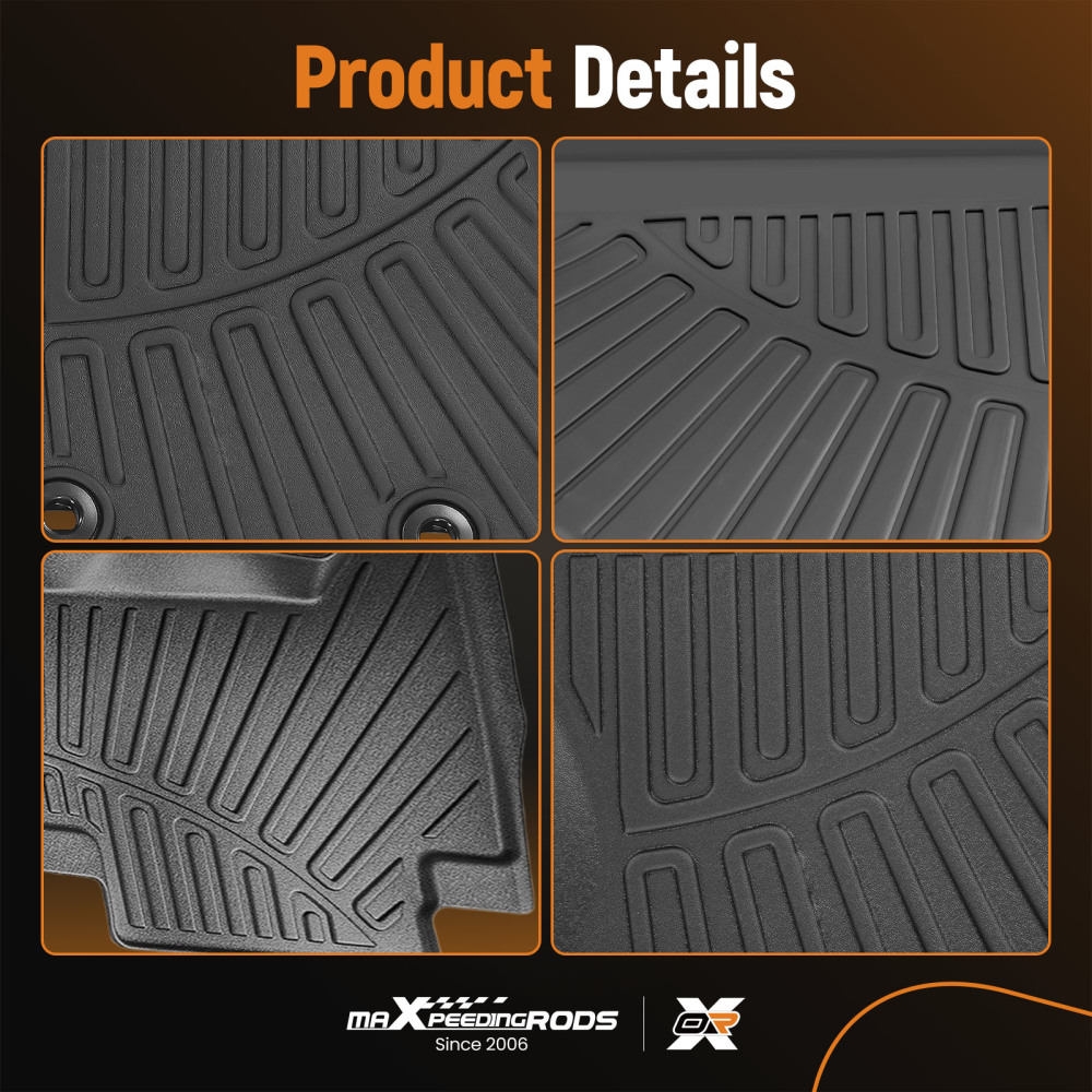 TPE Floor Mat Liners compatible for Toyota Tacoma Double Cab 16-2017 All Weather Waterproof