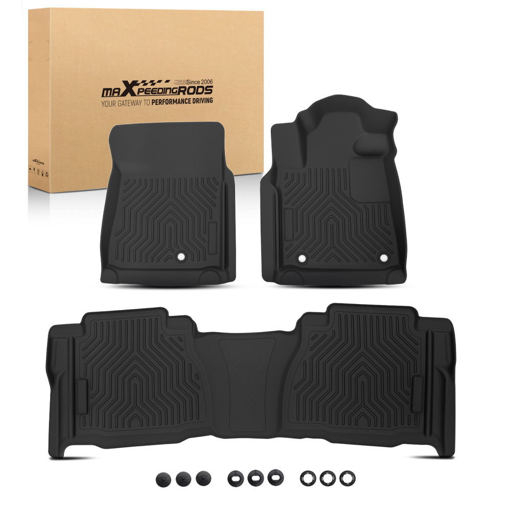 All-Weather Black Floor Mats compatible for Toyota Tundra Double Cab 2007-2011 Waterproof