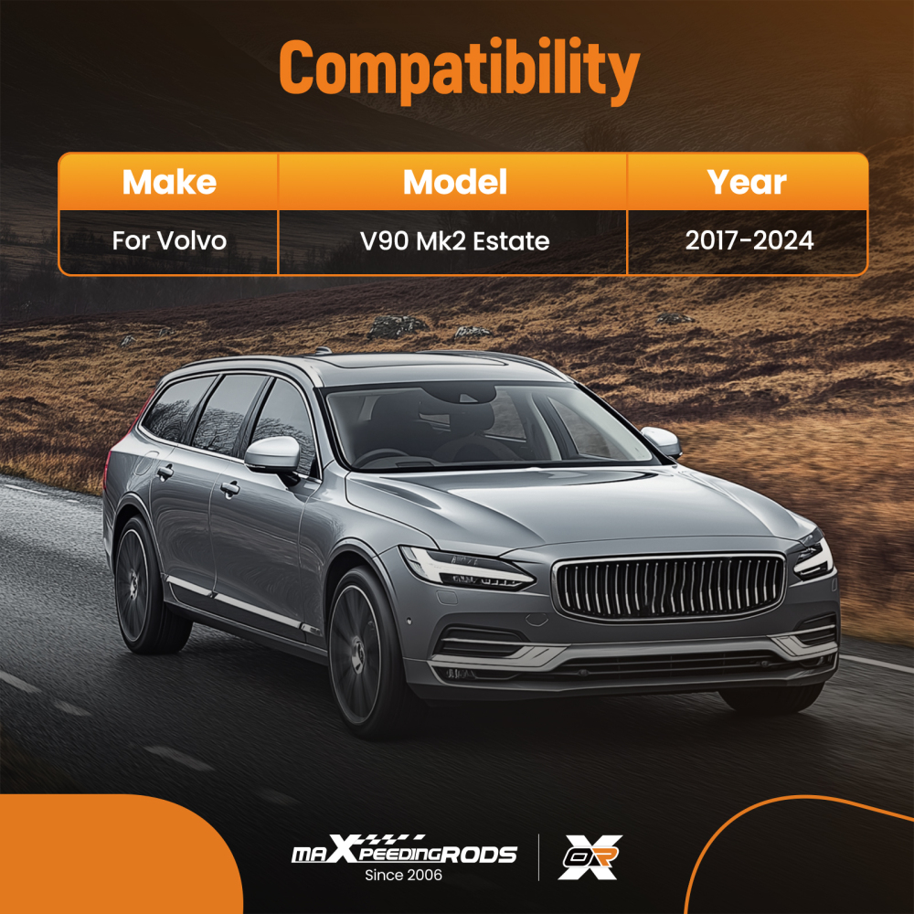 All Weather Black Boot Liner compatible for Volvo V90 Mk2 2017-2024 TPE Trunk Mat