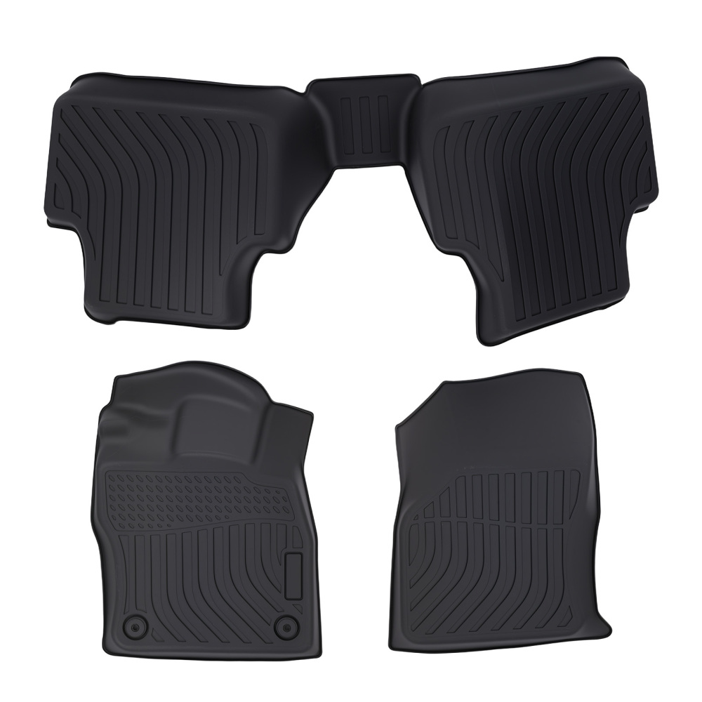All-Weather Black Floor Mats compatible for Volkswagen Jetta 2019-2024 TPE Rubber Set