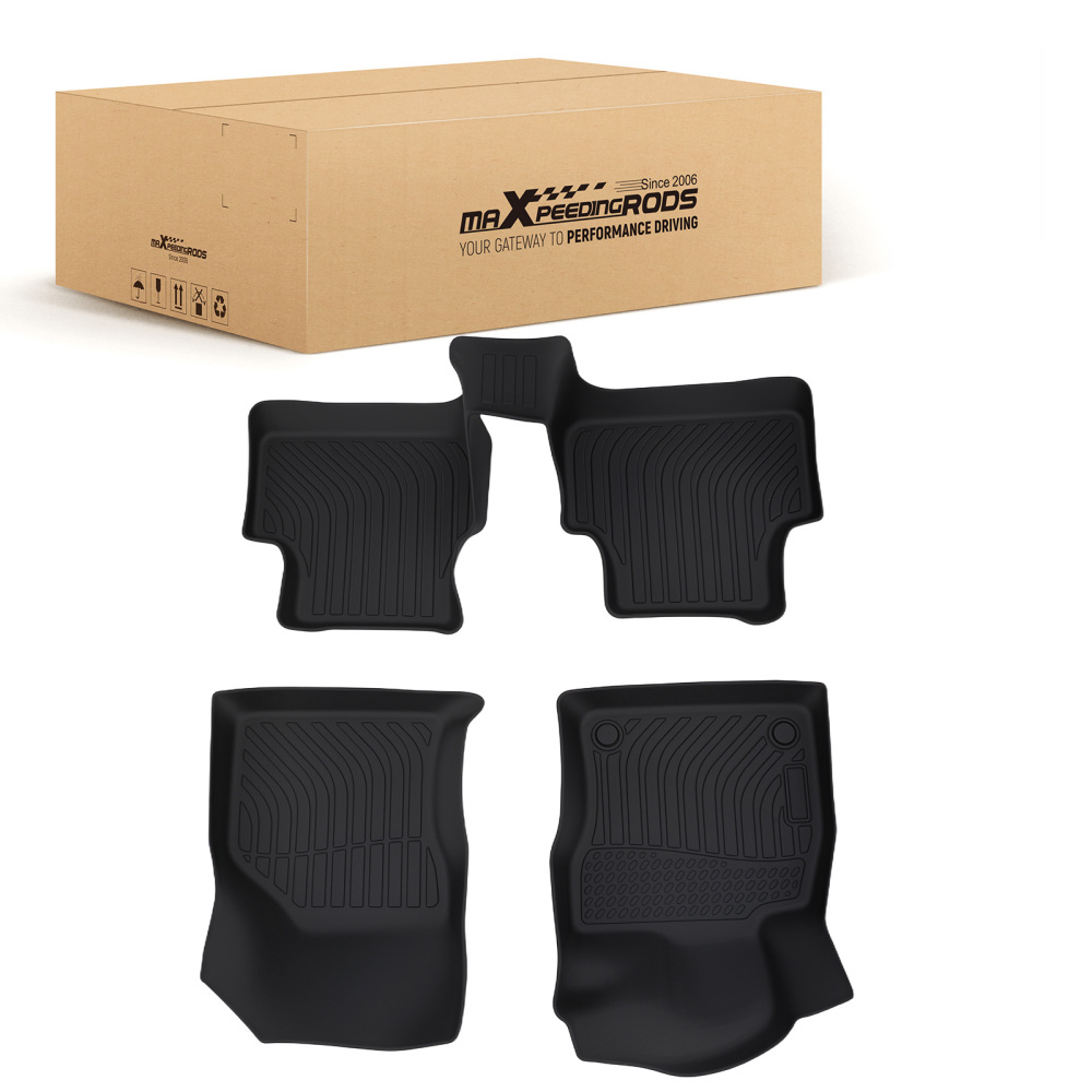 All-Weather Black Floor Mats compatible for Volkswagen Jetta 2019-2024 TPE Rubber Set