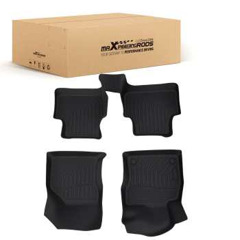 All-Weather Black Floor Mats compatible for Volkswagen Jetta 2019-2024 TPE Rubber Set