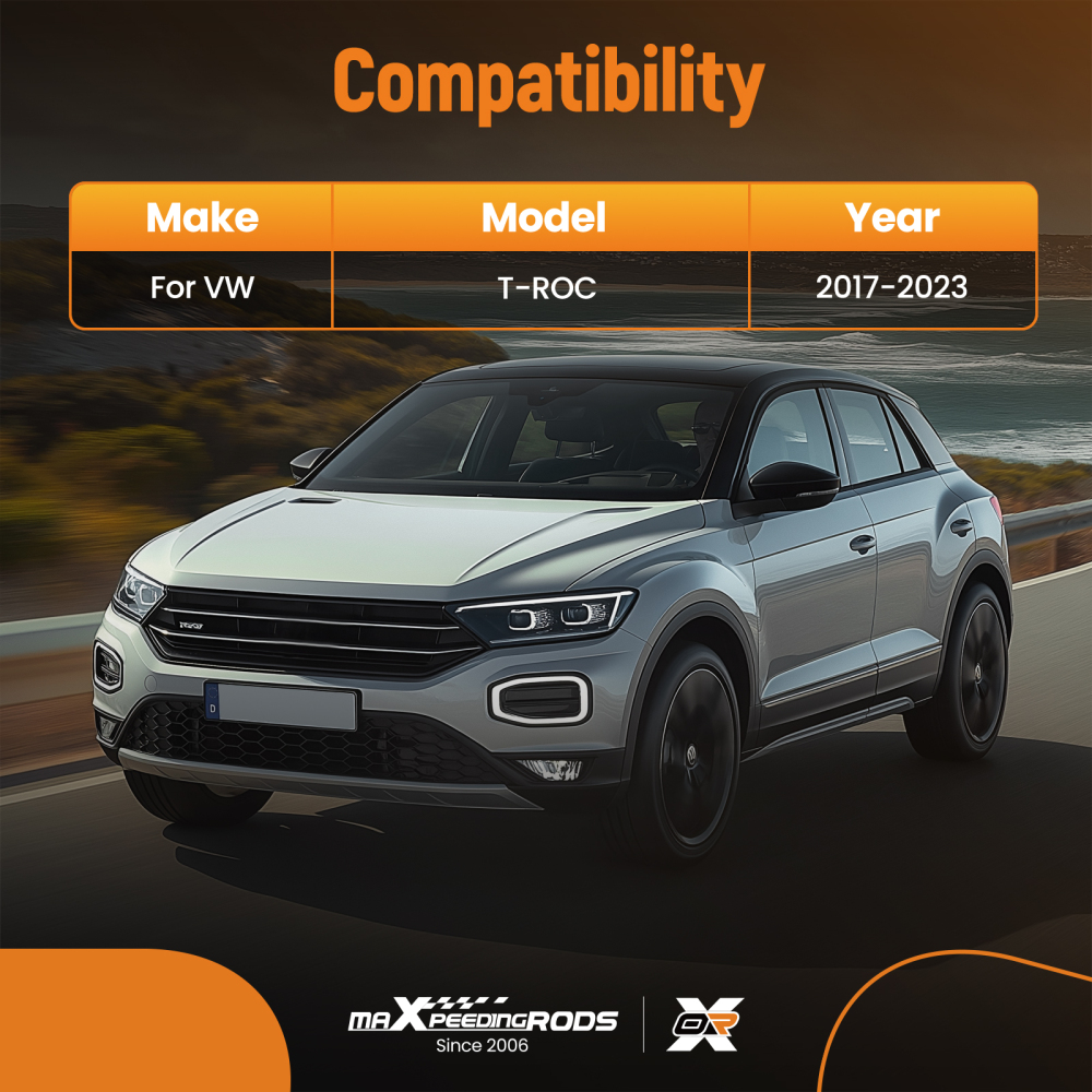 Black TPE Boot Tray Liner compatible for VW T-ROC 2017-2023 Cargo Mat Anti-Slip Waterproof