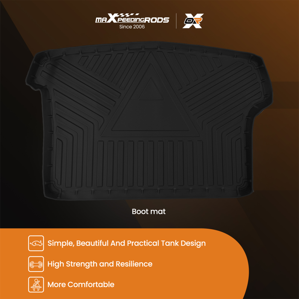 Black TPE Boot Tray Liner compatible for VW T-ROC 2017-2023 Cargo Mat Anti-Slip Waterproof