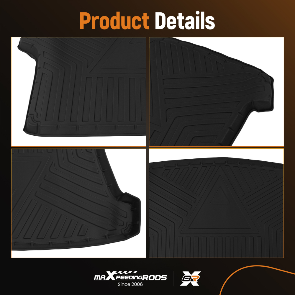 Black TPE Boot Tray Liner compatible for VW T-ROC 2017-2023 Cargo Mat Anti-Slip Waterproof