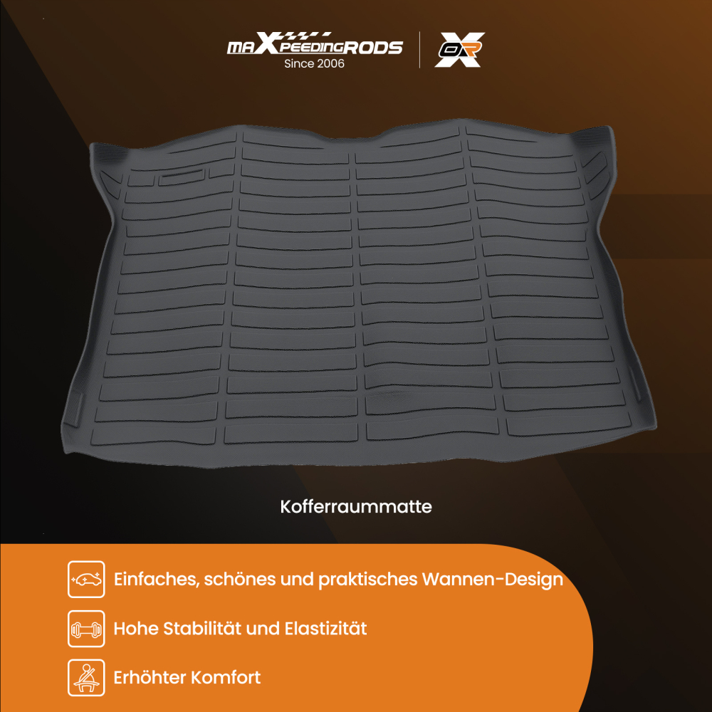 Black Boot Mat Trunk Liner compatible for Volvo XC60 2008-2017 Heavy Duty TPE Cargo Tray