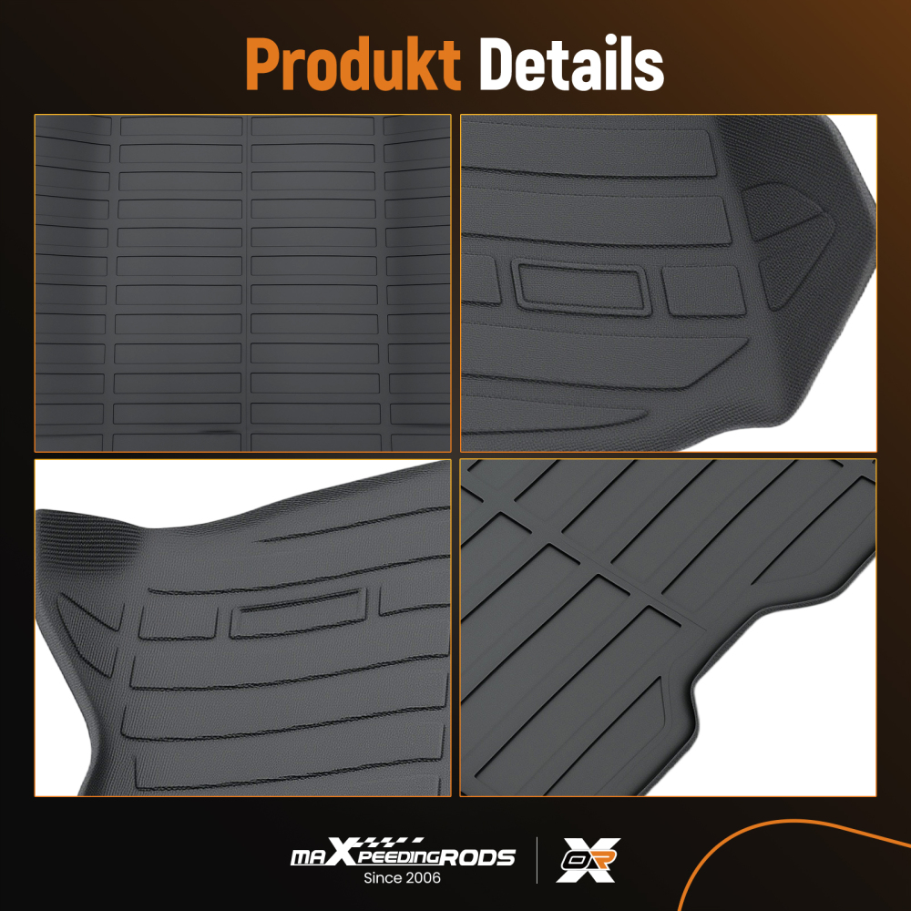 Black Boot Mat Trunk Liner compatible for Volvo XC60 2008-2017 Heavy Duty TPE Cargo Tray