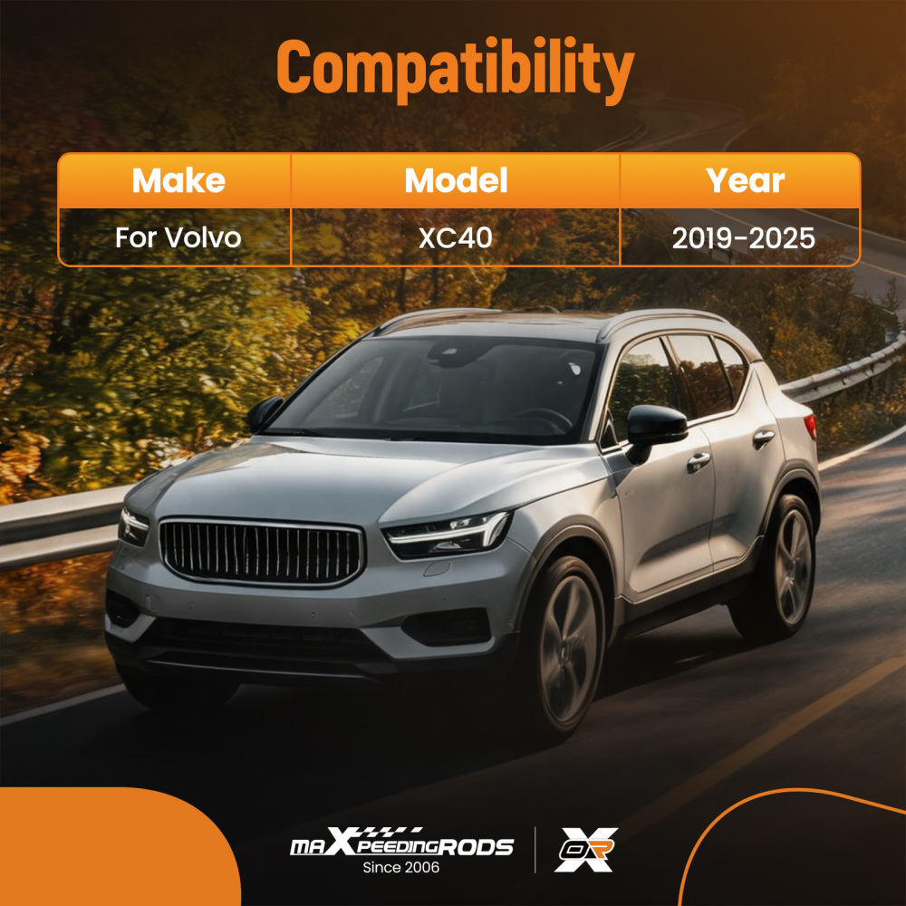 Black Boot Liner compatible for Volvo XC40 2019-2025 TPE Heavy Duty Waterproof Cargo Mat