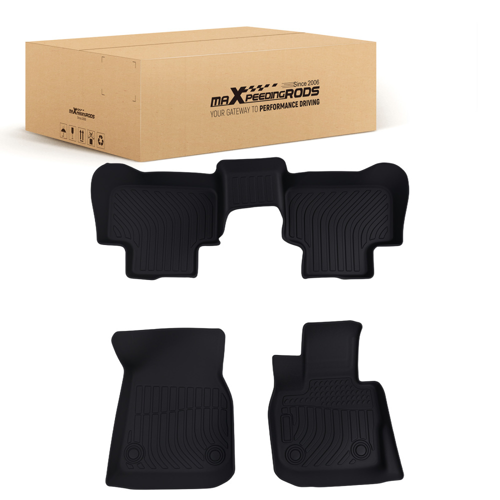 All-Weather Floor Mats compatible for BMW X3 2018-2024 X4 2019-2024 TPE Rubber Black