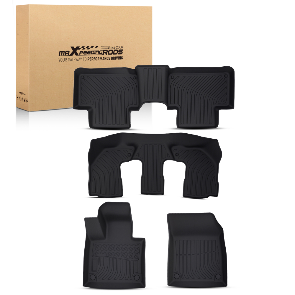 Anti-Slip TPE Carpet Floor Mats compatible for Volvo XC90 2016-2025 Black Waterproof