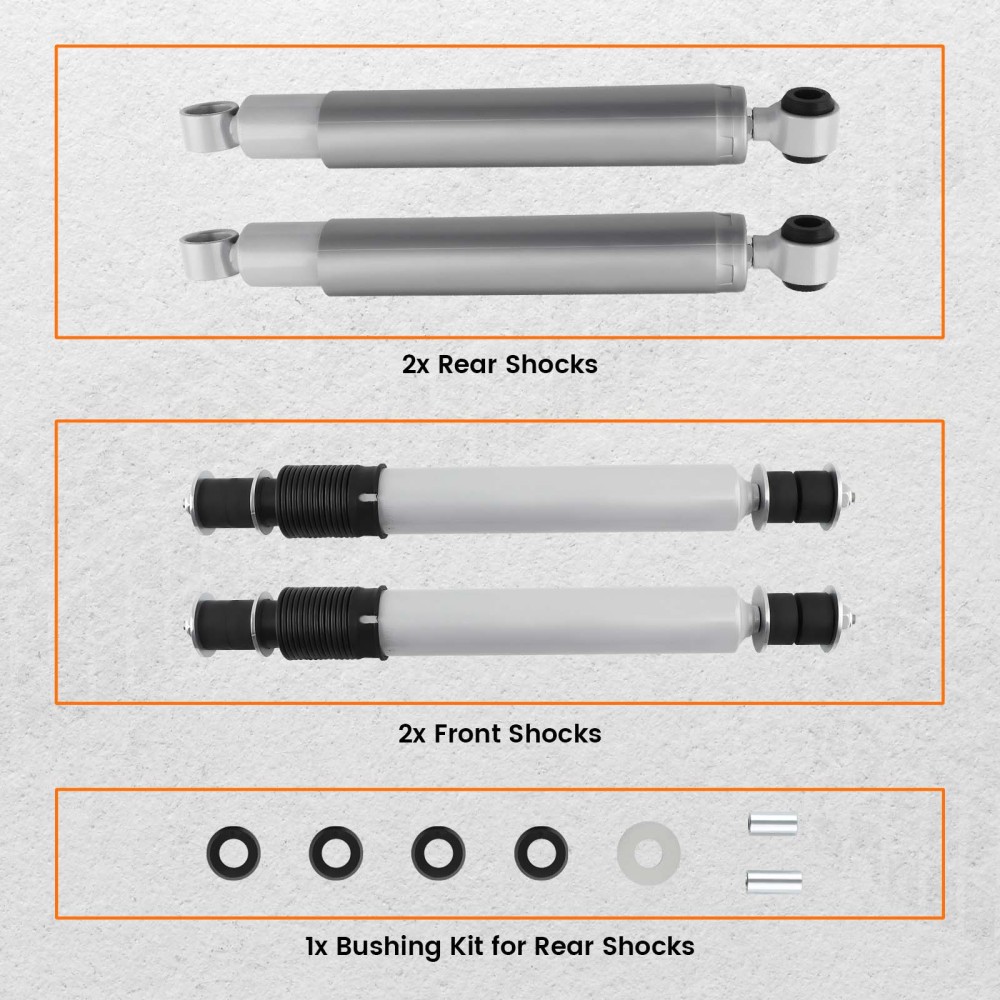 Front + Rear Heavy Duty Shock Absorbers compatible for Nissan Patrol GQ GU 1988-2016