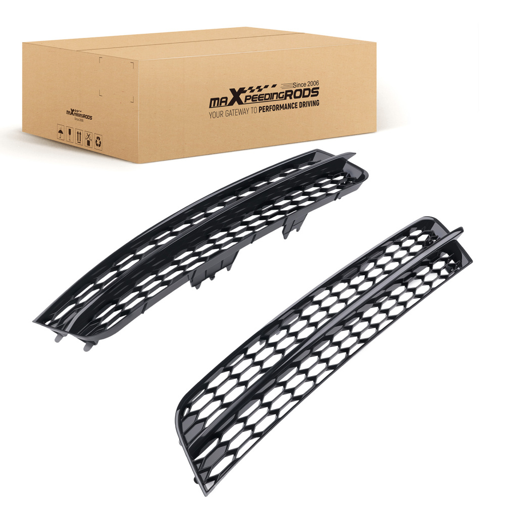 Left Right Front Bumper Fog Lamp Grille Cover compatible for Audi Q7 Elite Sport 2010-2015