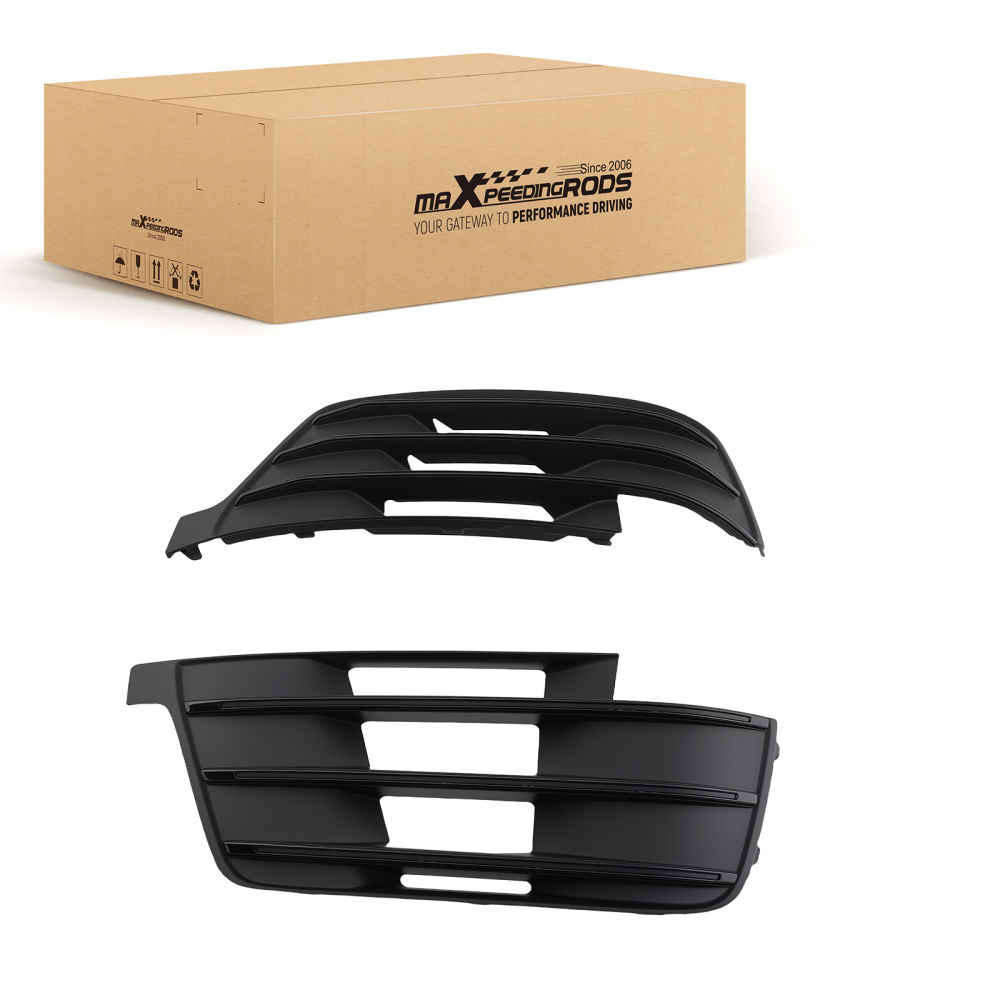Pair Front Bumper Lower Fog Light Grille Cover compatible for Audi Q7 S-Line 2016-2019