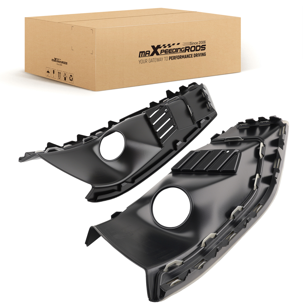 Pair Bumper Fog Lamp Grille Cover compatible for Audi A4L 2020-2022 8WD807681L 8WD807682L