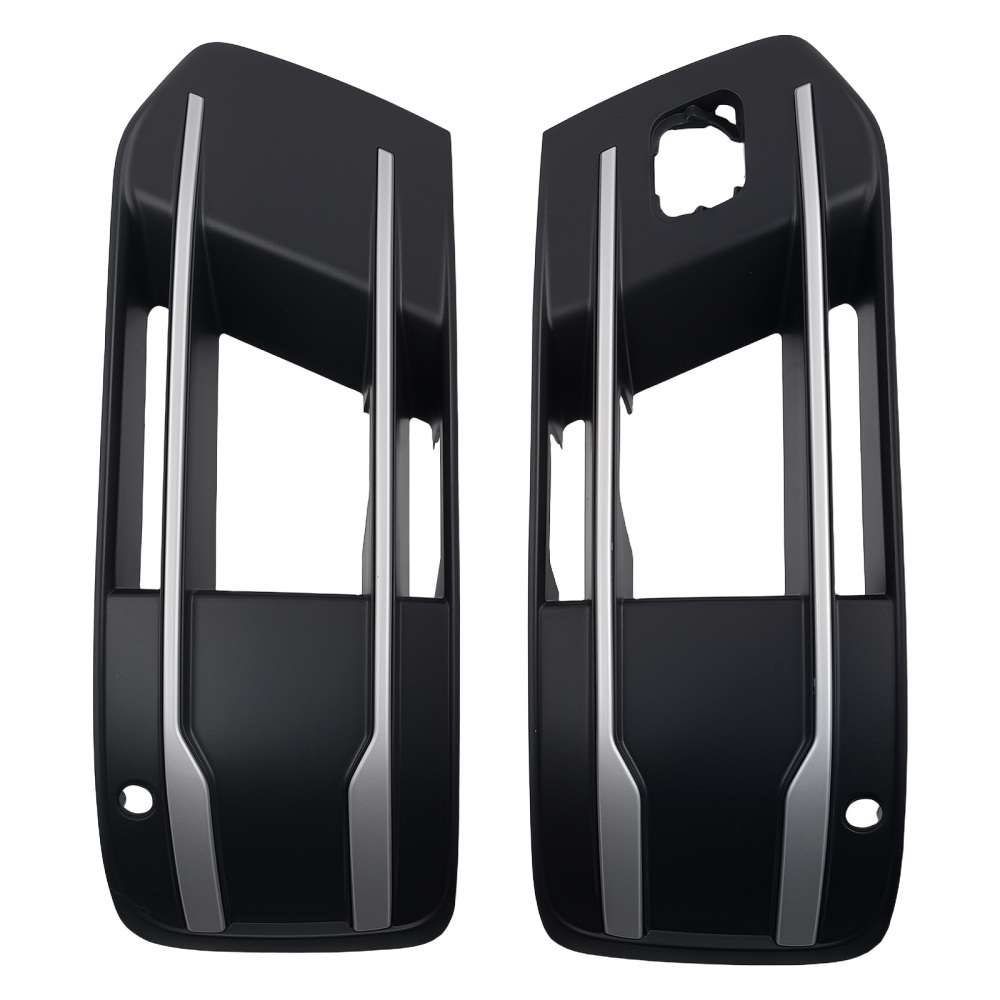 Left＆Right Front Bumper Fog Lamp Grille Cover Set compatible for Audi Q7 2016-2019 Chrome