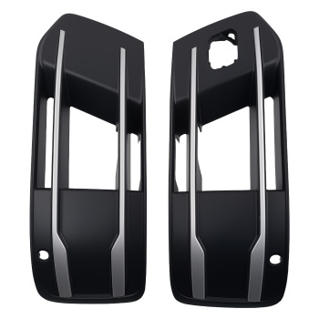 Left＆Right Front Bumper Fog Lamp Grille Cover Set compatible for Audi Q7 2016-2019 Chrome