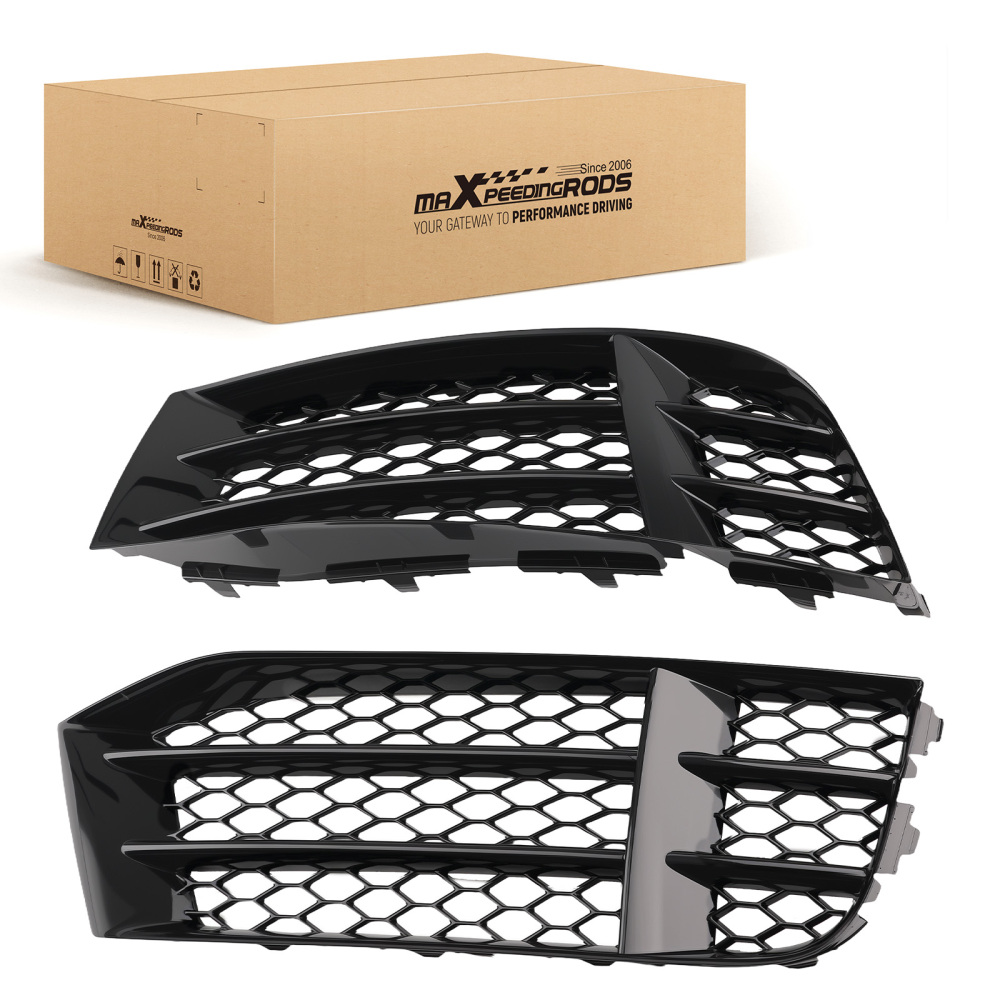 Left Right Front Bumper Fog Light Grille Cover compatible for Audi RS5 Coupe 2010-2016