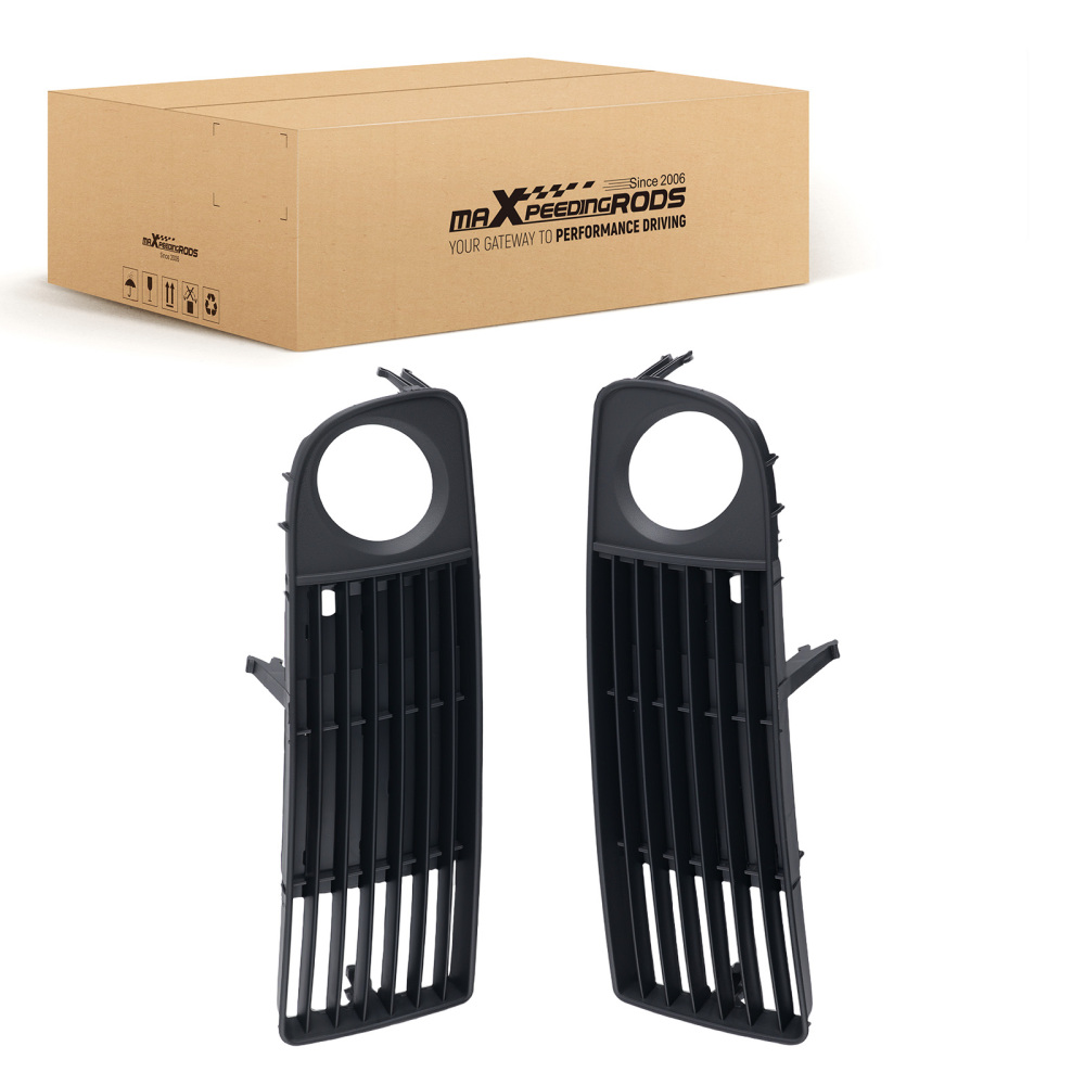 Pair Front Bumper Fog Lamp Grille Cover compatible for Audi A6 C5 1998-2001 4B0807681S