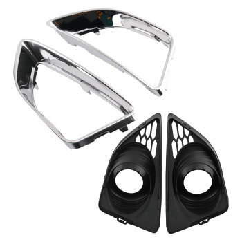 Pair Front Chrome Fog Lamp Grille Cover compatible for Ford Fusion 2010-2012 AE5Z17E811F