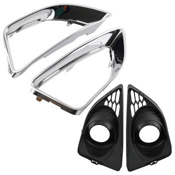 Pair Front Chrome Fog Lamp Grille Cover compatible for Ford Fusion 2010-2012 AE5Z17E811F