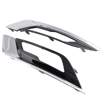 Pair Fog Lamp Grille Chrome Black compatible for Ford Fusion 2.7L V6 DOHC 2017 2018 2019