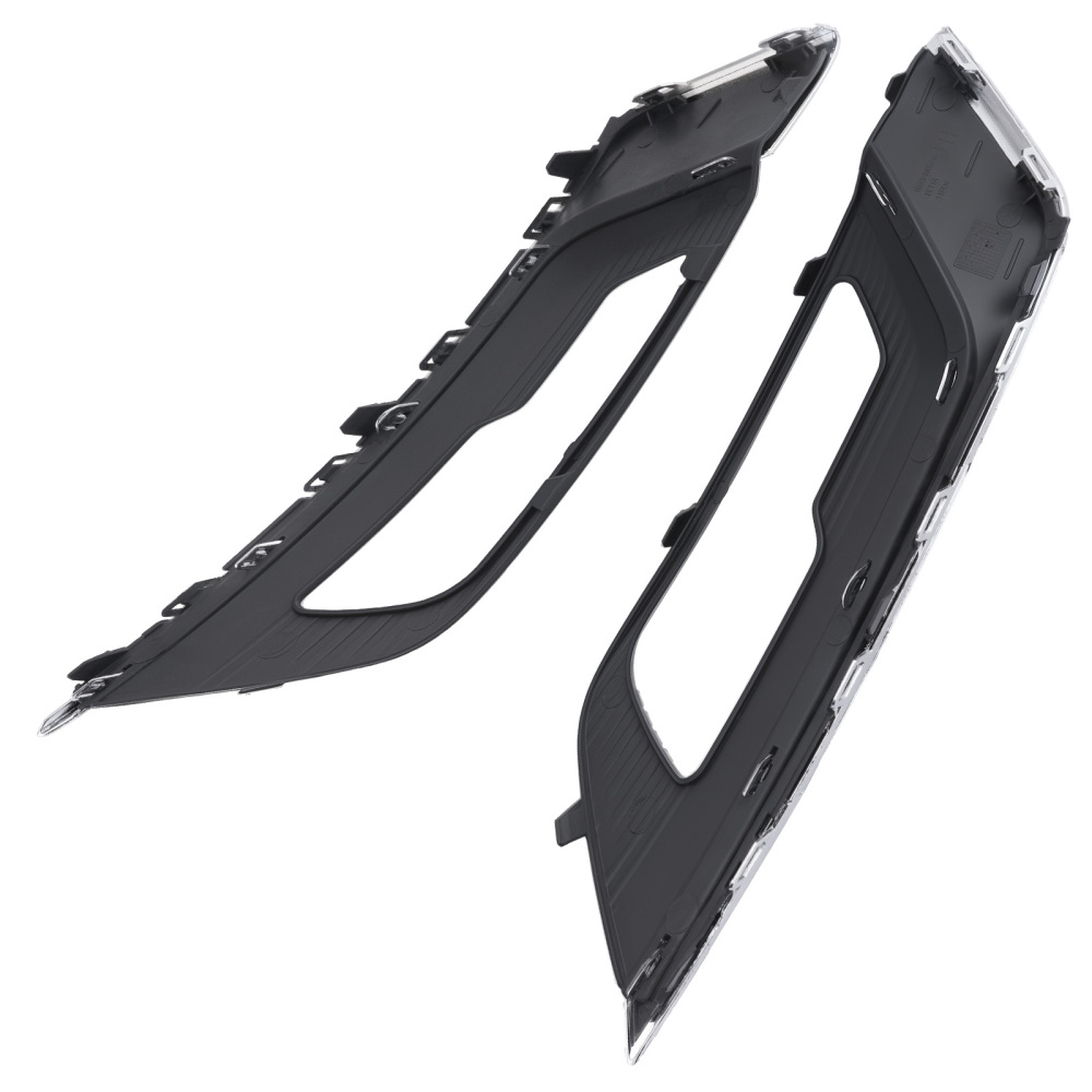 Pair Fog Lamp Grille Chrome Black compatible for Ford Fusion 2.7L V6 DOHC 2017 2018 2019