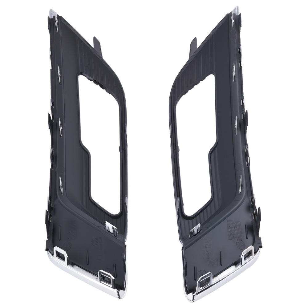 Pair Fog Lamp Grille Chrome Black compatible for Ford Fusion 2.7L V6 DOHC 2017 2018 2019