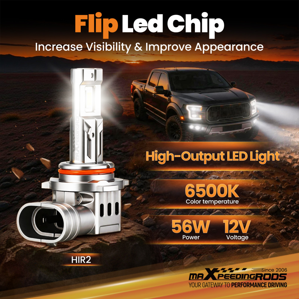 2PCS 9012 HIR2 LED Headlight Kit Bulb Low Beam compatible for White 3800LM Super Bright