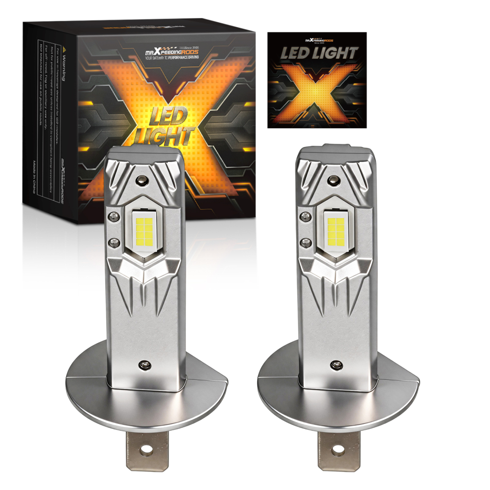 2PCS H1 LED Headlight Super Bright Bulbs Kit 6500K compatible for White High Beam 35W