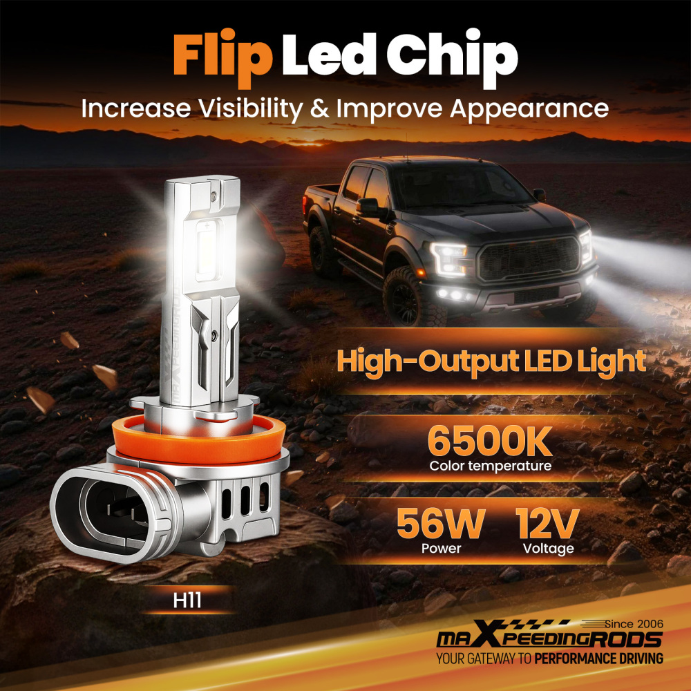 2pcs H11 Light Bulbs H11 LED Headlight Kit Low Beam Super Bright 6500K compatible for White