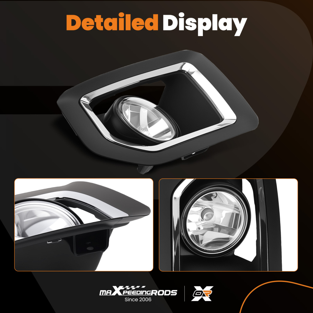 Fog Lights Front Bumper Lamps compatible for GMC Sierra 2500HD 3500HD 2015-2019 with Bulbs